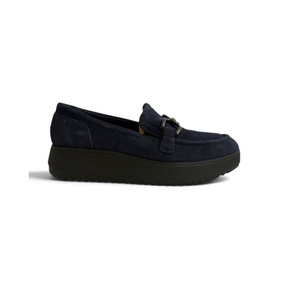 Clarks Zylah Top Navy Suede Loafers, NEW! Size US 10M